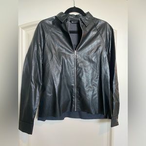 Zara black leather zipper top.